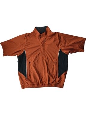 FootJoy DryJoys Mens L Orange Golf Windbreaker Pullover Jacket Performance